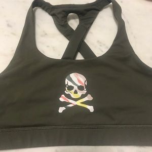 Lululemon Soulcycle Skull Olive Sports Bra